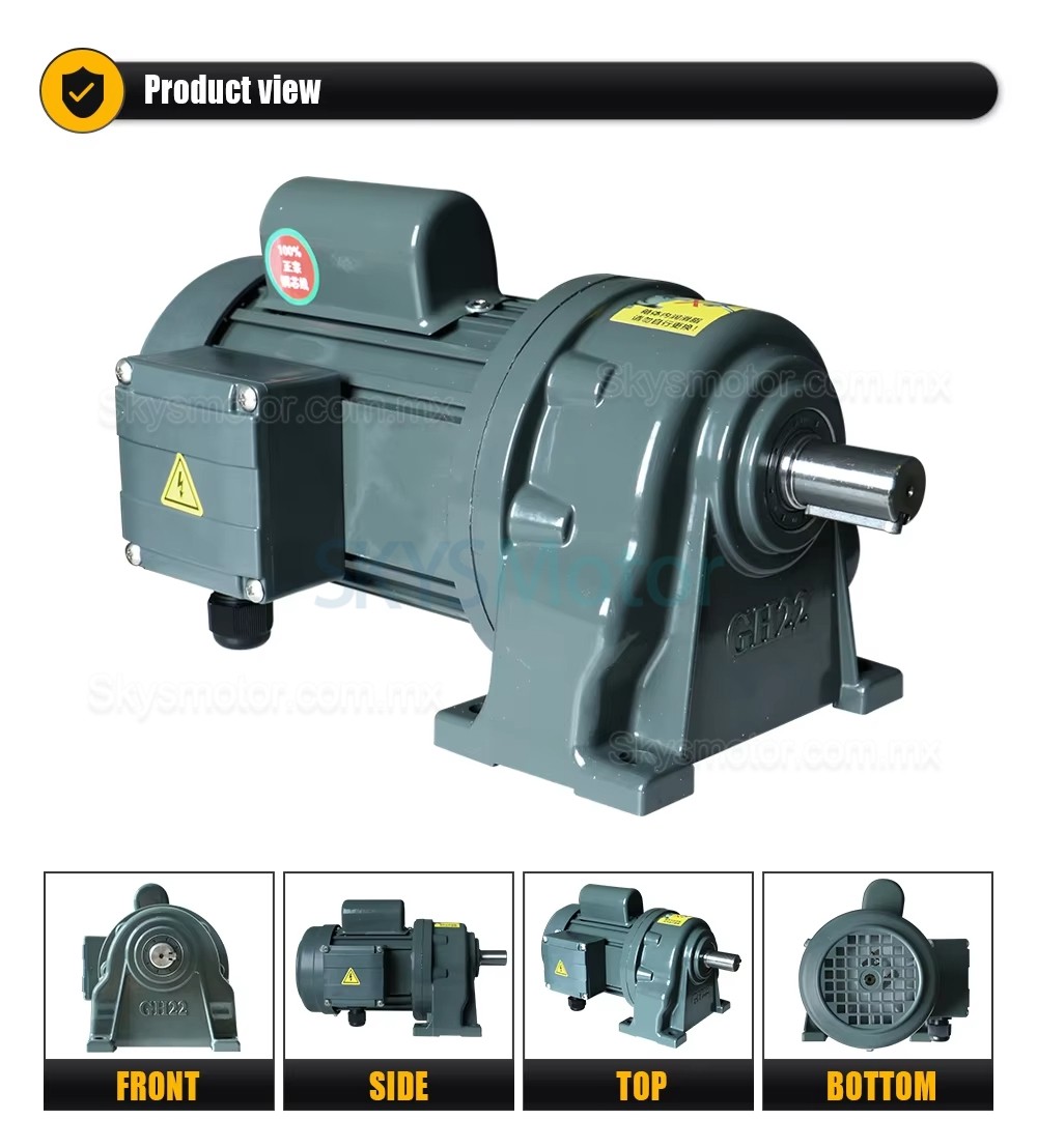 Motorreductor monof&aacute;sico de CA de 220 V y 400 W GH-22-400 W con caja de engranajes rectos de relaci&oacute;n 5:1/30:1/100:1